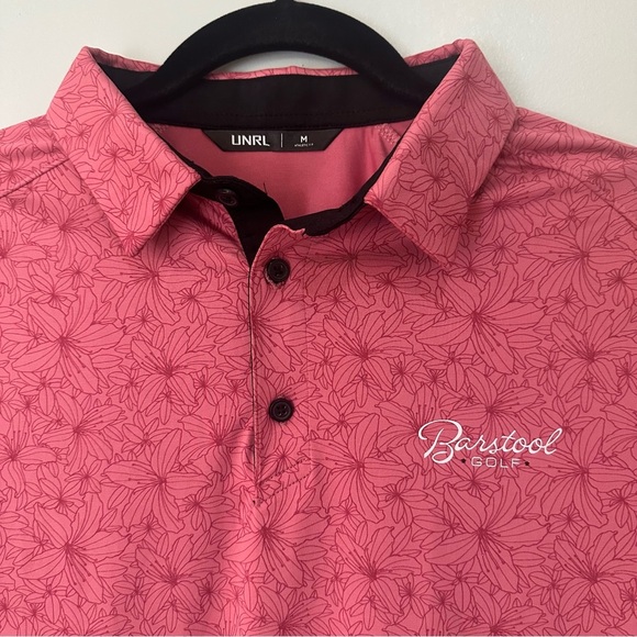 UNRL Barstools Golf Polo Men’s Medium Performance Shirt Pink Azaleas Dry Cool - Picture 3 of 11